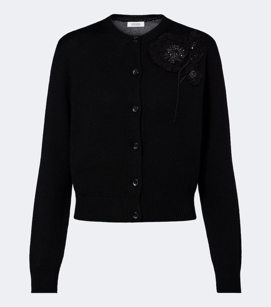 erdem beaded wool cardigan