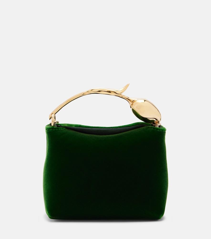 erdem bloom micro velvet top-handle bag
