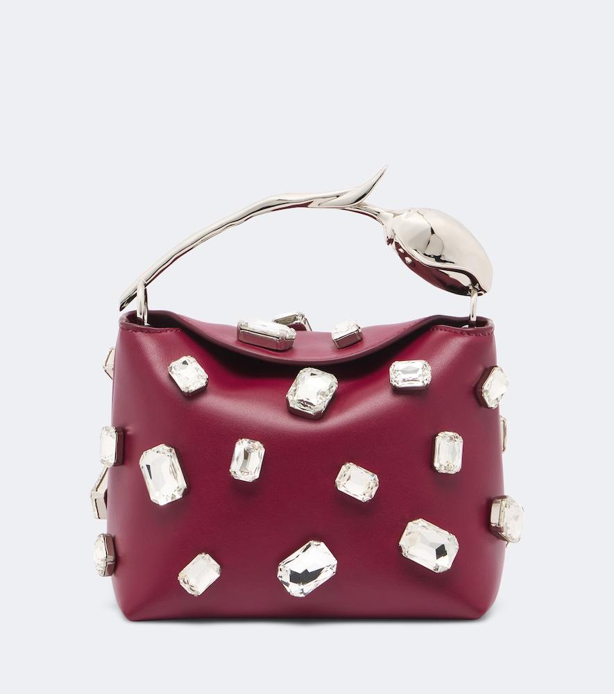 erdem bloom mini embellished top-handle bag