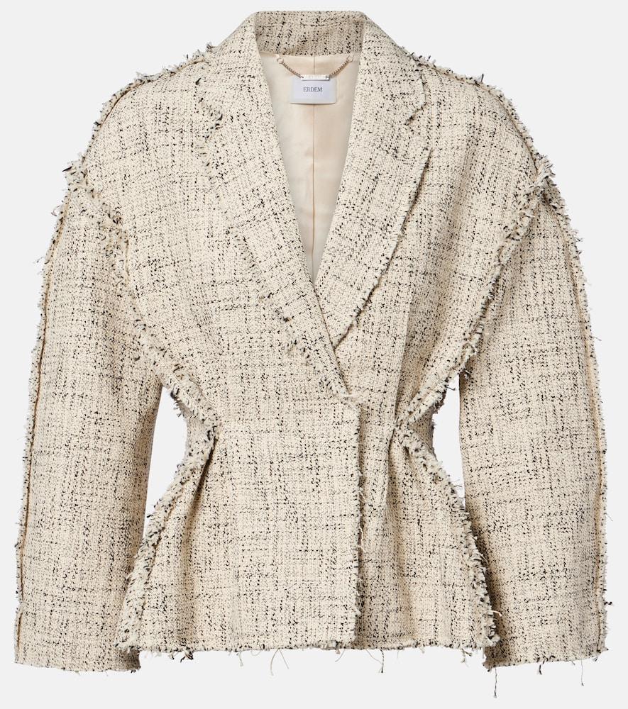 erdem cotton-blend tweed peplum jacket
