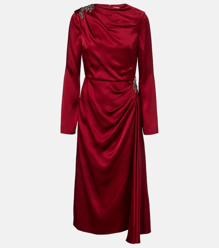 erdem crystal-embellished satin cady cocktail dress
