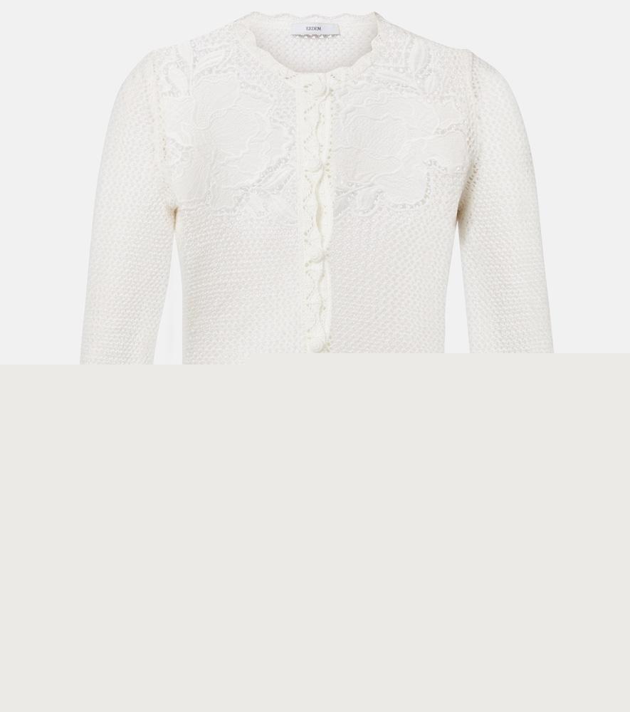 erdem embroidered cotton cardigan