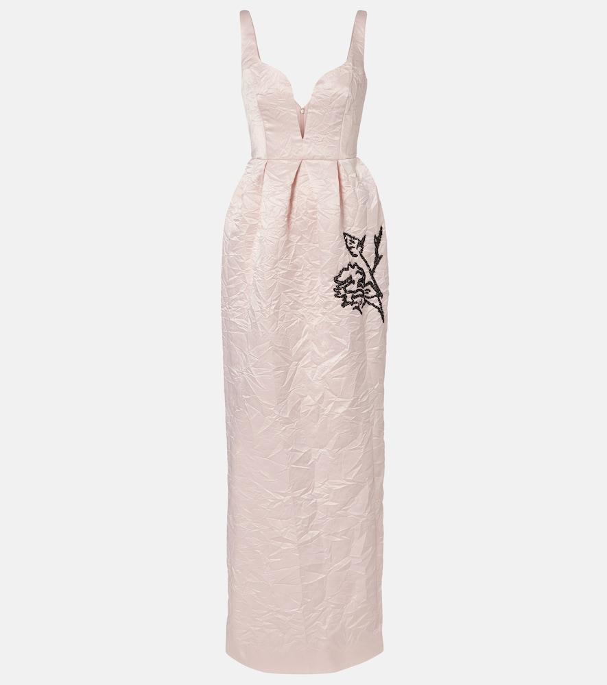erdem embroidered satin gown
