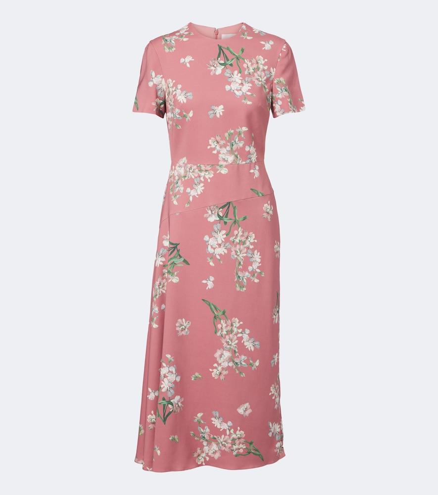 erdem floral asymmetric floral cady midi dress