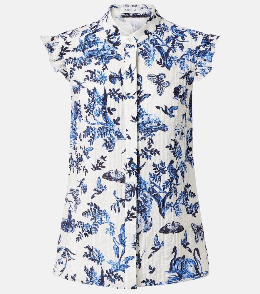 erdem floral jacquard top