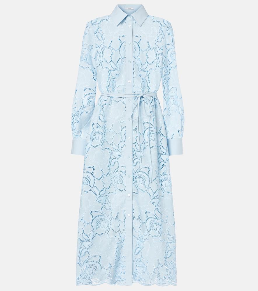 erdem laser-cut cotton shirt dress