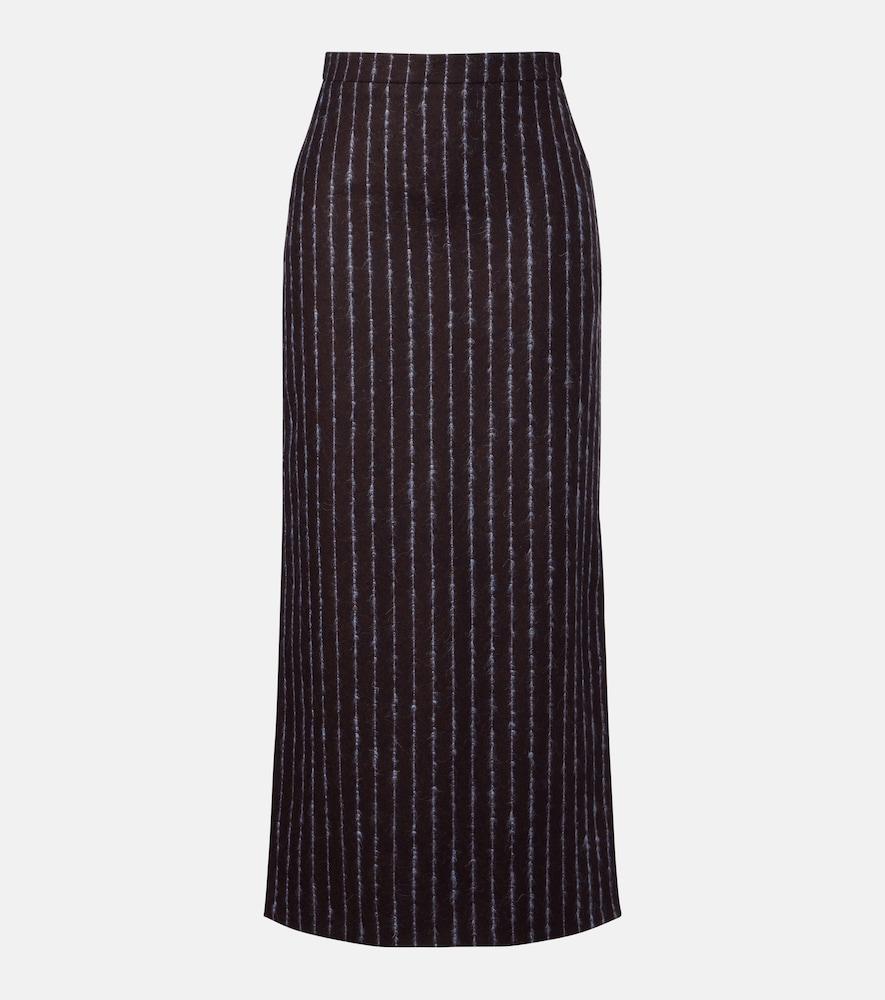 erdem pinstripe wool and mohair pencil skirt