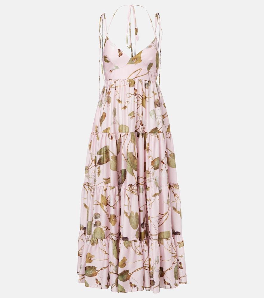 erdem printed cotton midi dress