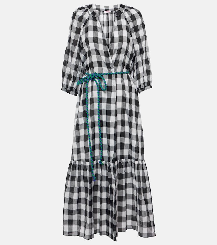 eres chess printed cotton midi dress