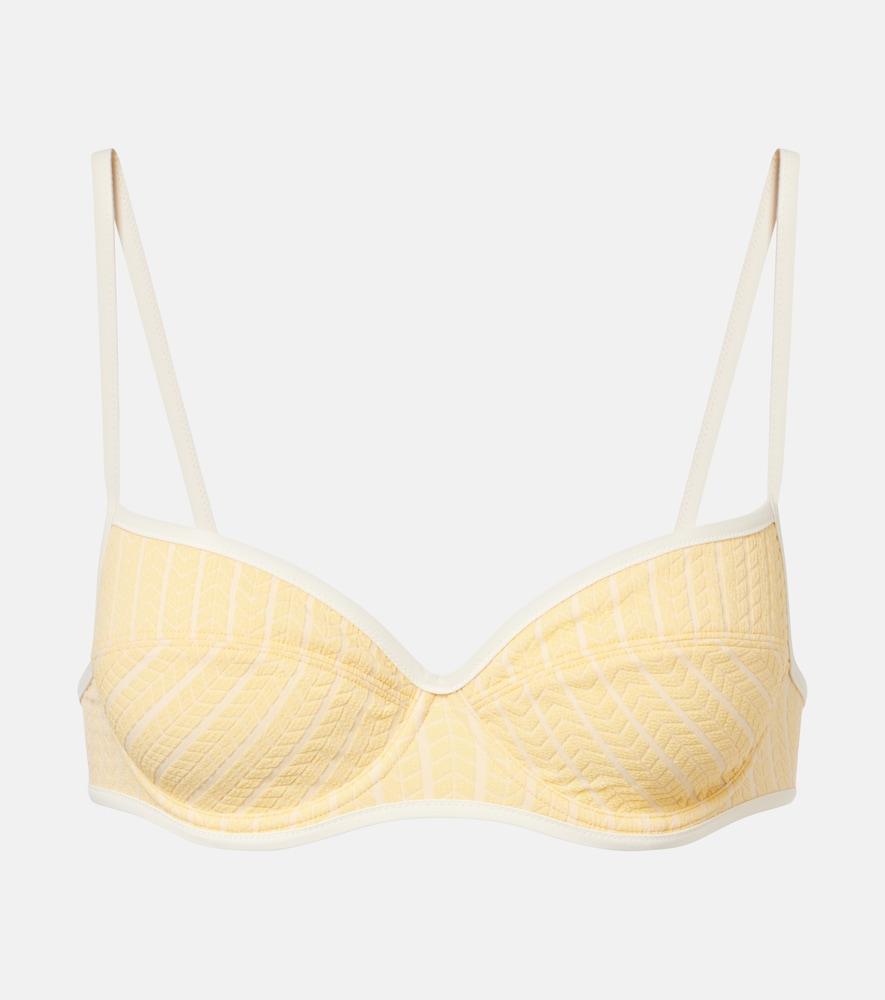 eres coconut striped bikini top