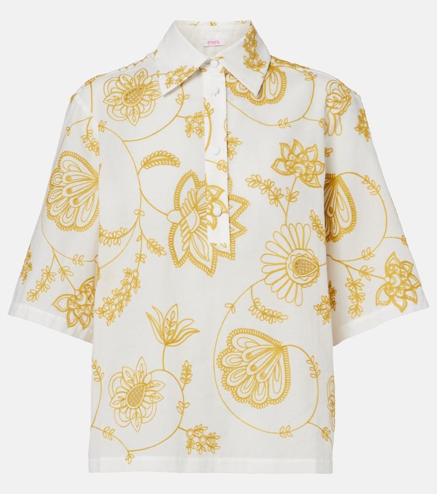 eres izana embroidered cotton-blend shirt