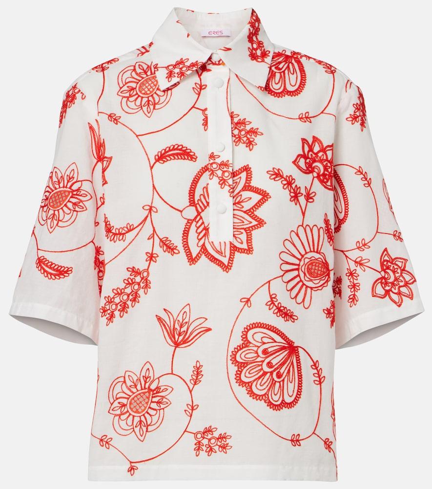 eres izana embroidered cotton-blend shirt