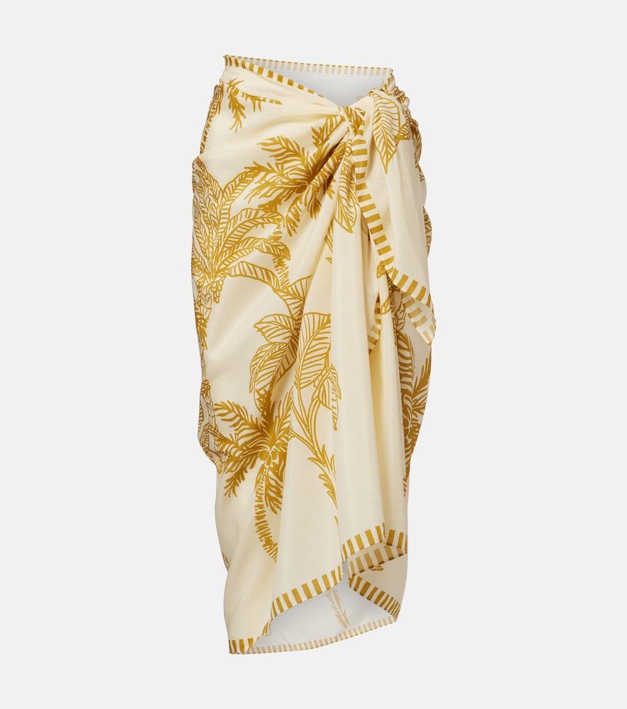 eres jungle printed cotton and silk beach cover-up