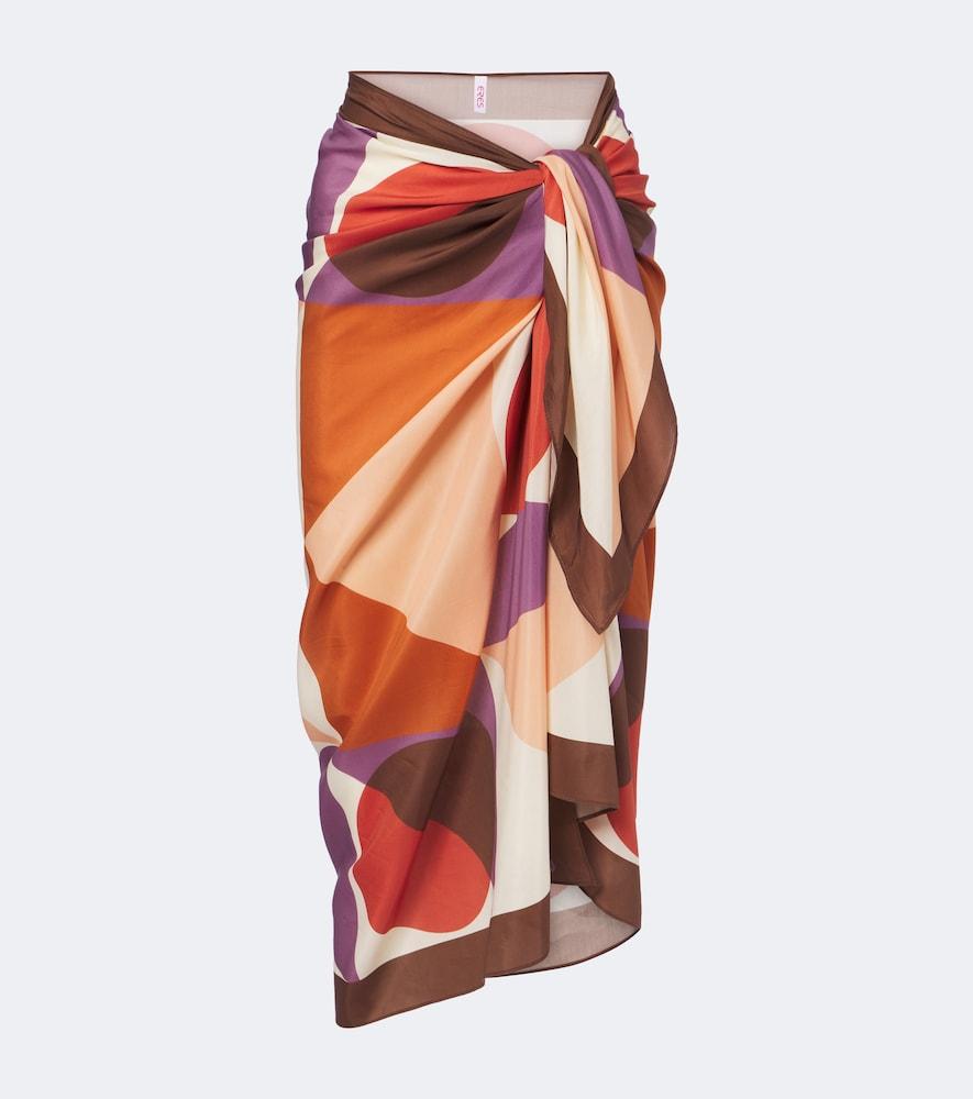 eres luisa printed cotton and silk beach cover-up