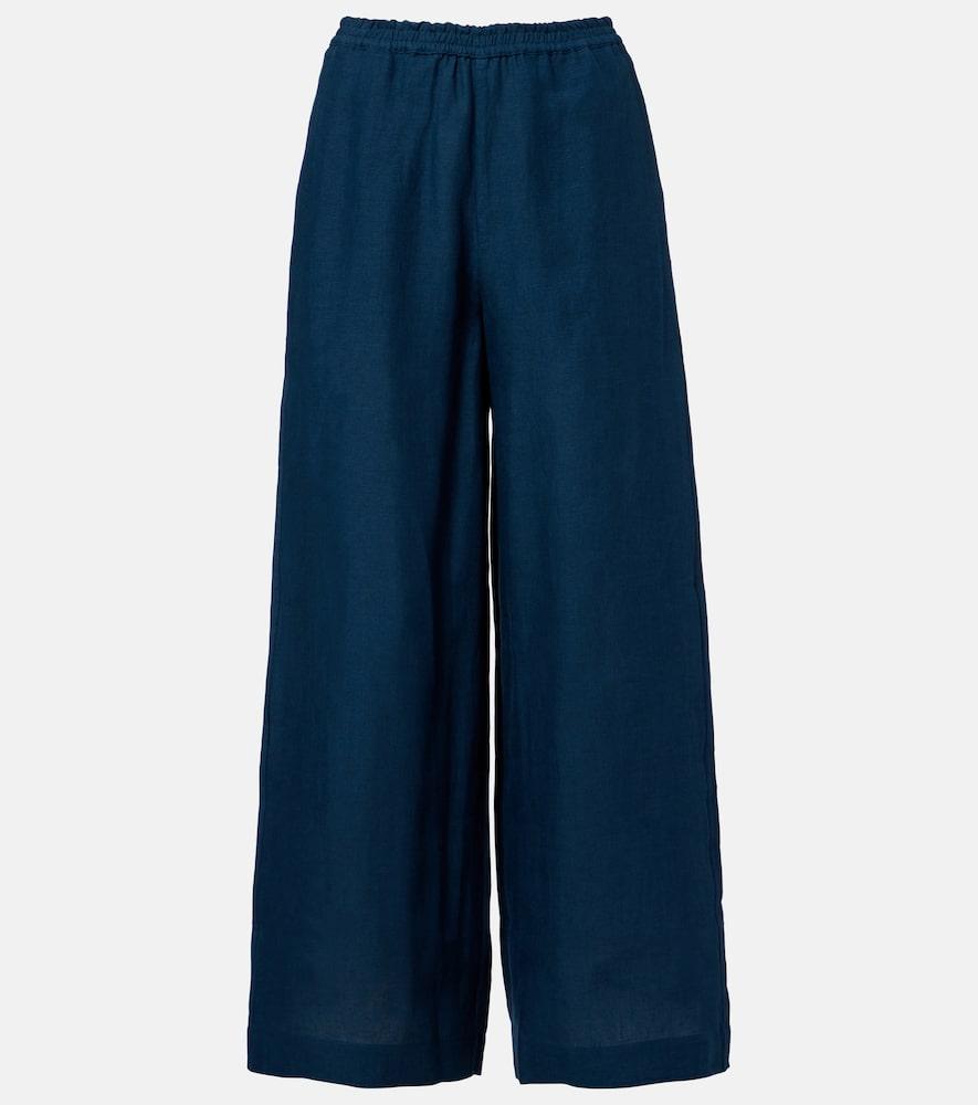 eres select linen wide-leg pants
