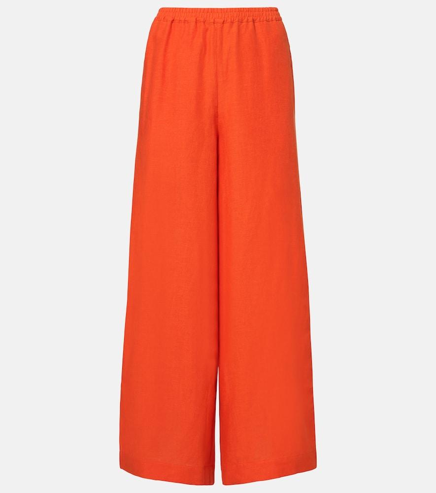 eres select linen wide-leg pants