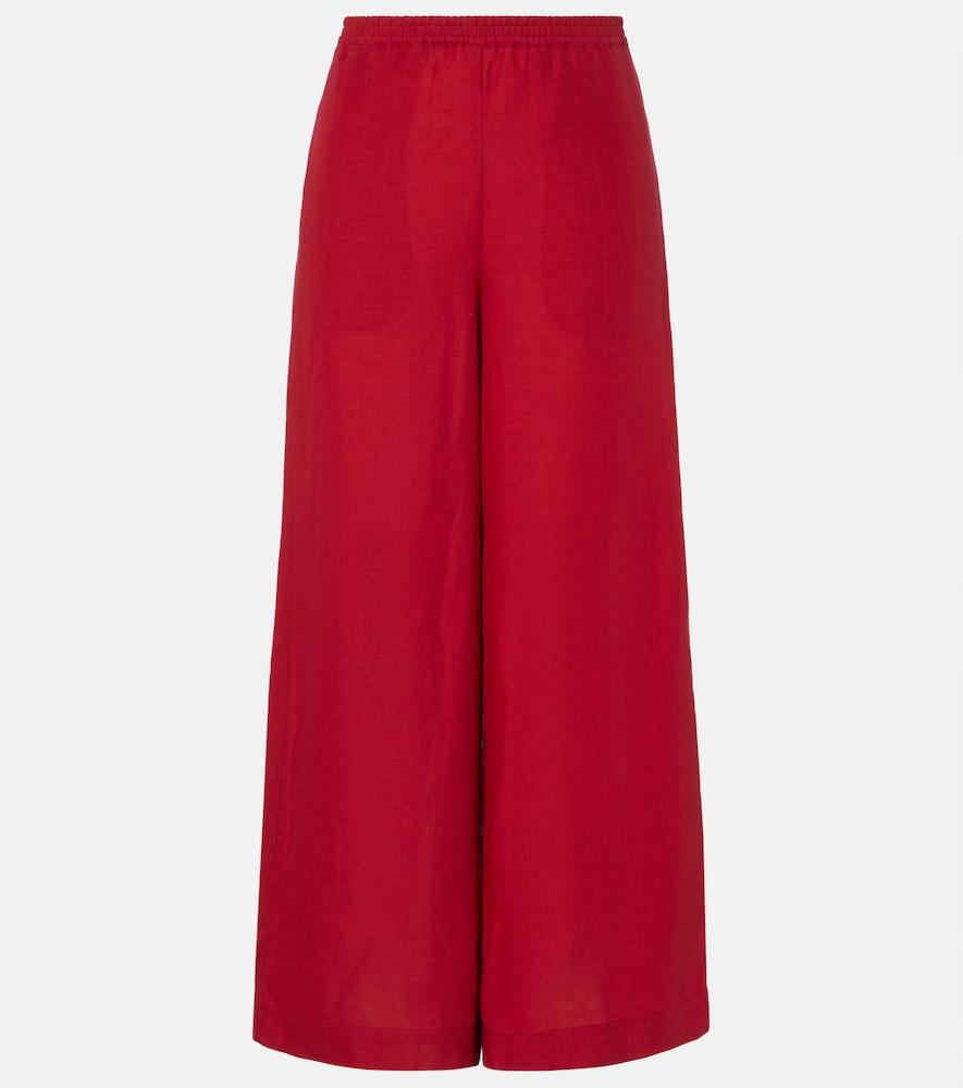 eres select linen wide-leg pants