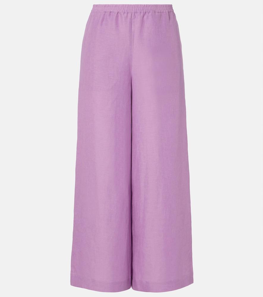 eres select linen wide-leg pants