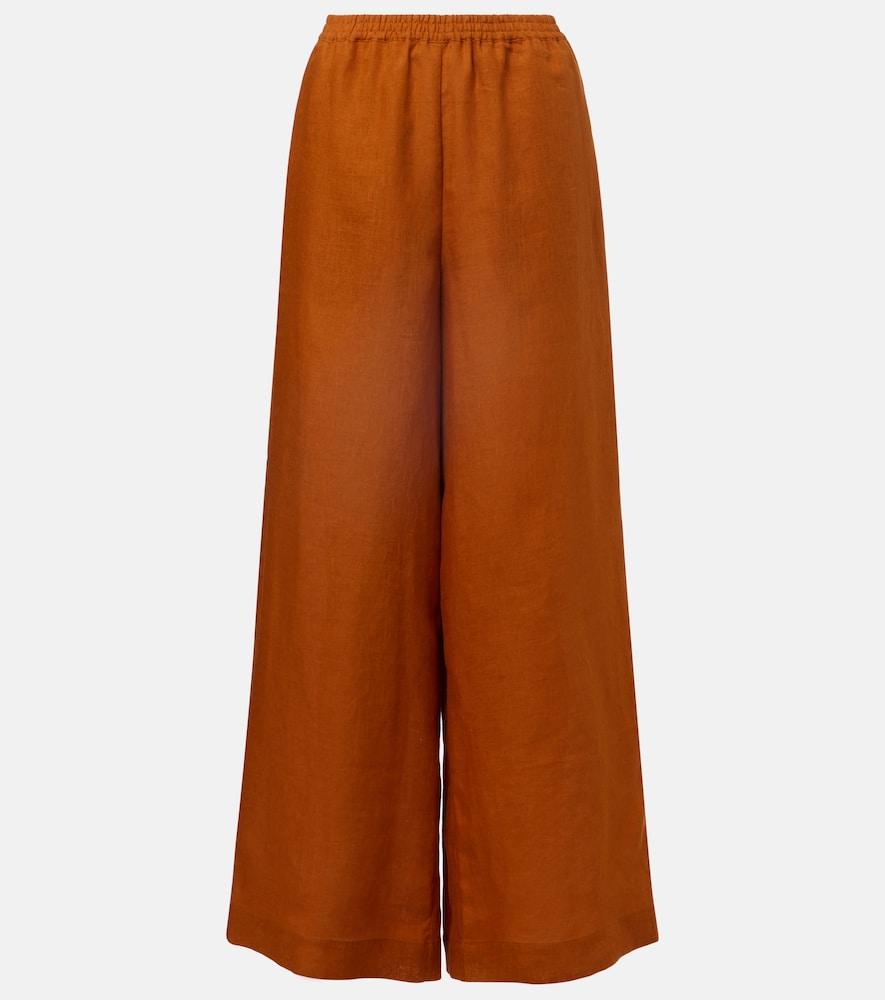 eres select linen wide-leg pants