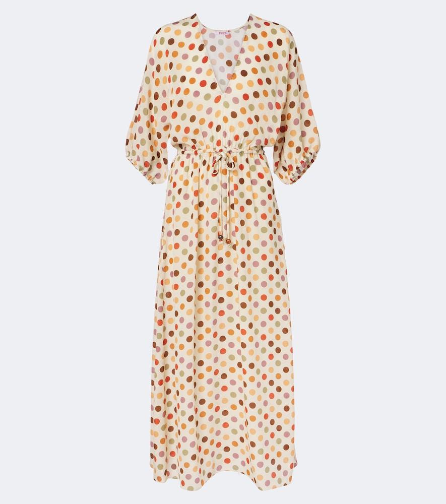 eres unexpected polka-dot silk midi dress