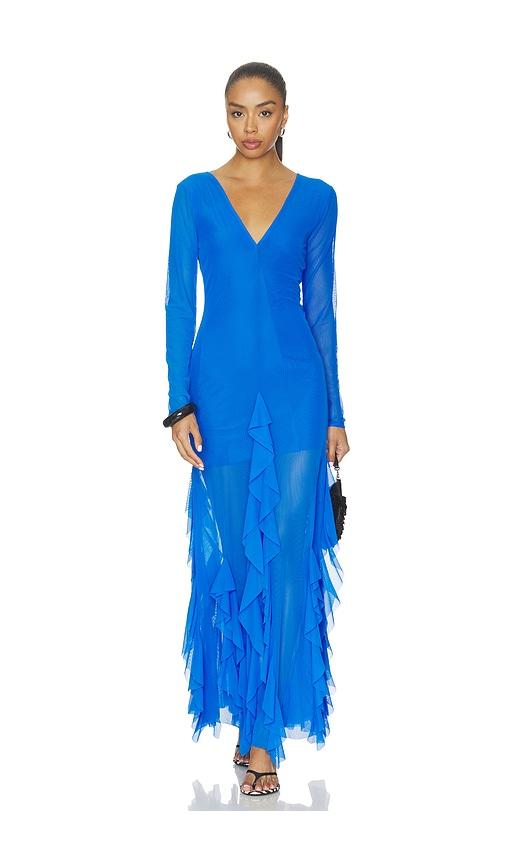 especia galene long dress in blue. - size l (also in xs, s, m)