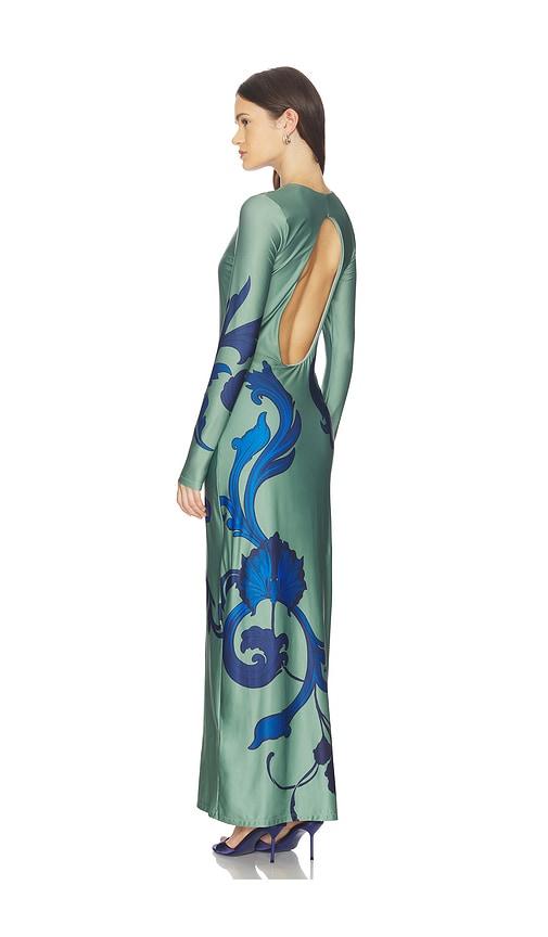 especia lim in bloom maxi dress in sage,royal. - size l (also in xs, s)