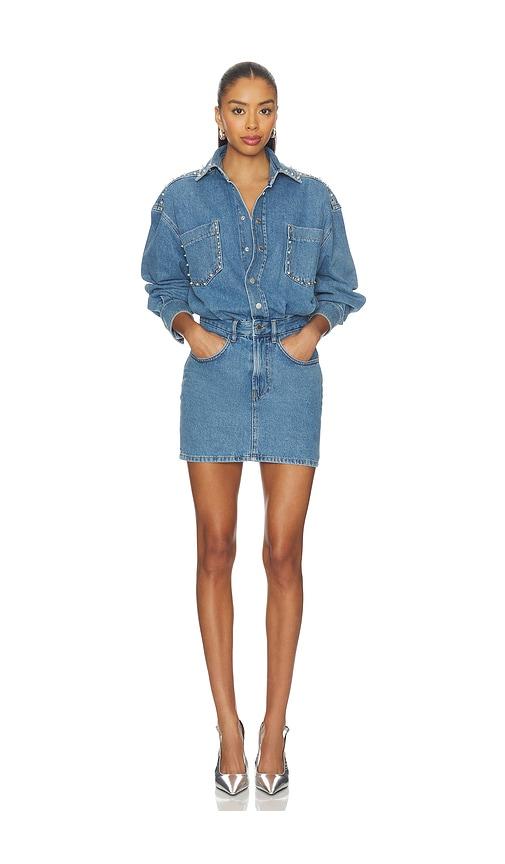 essentiel antwerp ilene denim dress in blue. - size 34 (also in 36, 38)