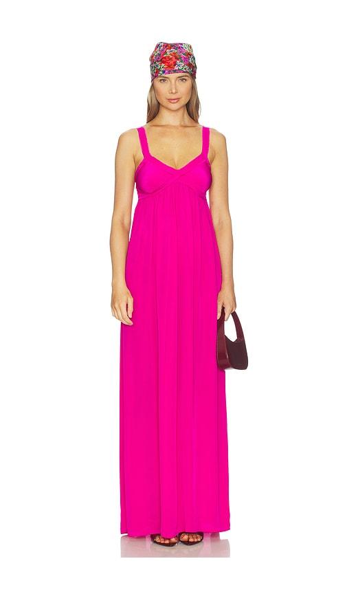 essentiel antwerp jacobean maxi babydoll dress in pink. - size 32 (also in 34, 36, 38)