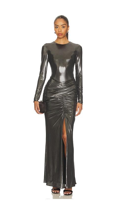et ochs stella gown in metallic silver, grey. - size 0 (also in 2, 4, 6)