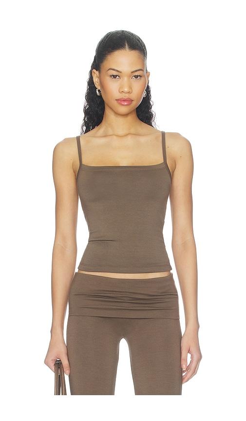 eterne 90's soft jersey tank in brown. - size m (also in s)