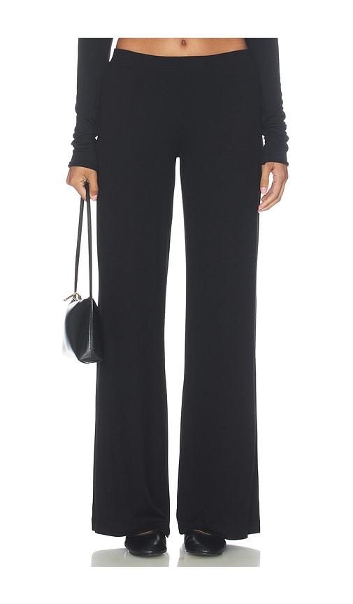 eterne butter rib easy lounge pant in black. - size l (also in xs, s, m)