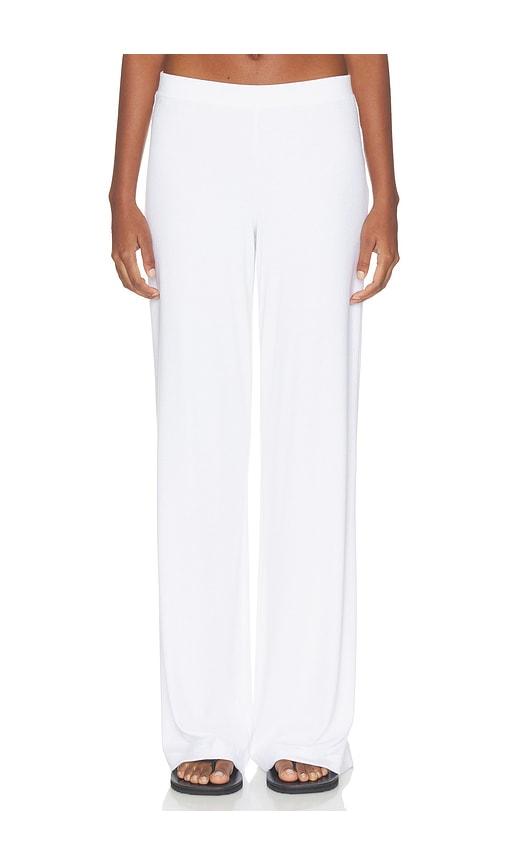 eterne butter rib easy lounge pant in white. - size m (also in xs, s)