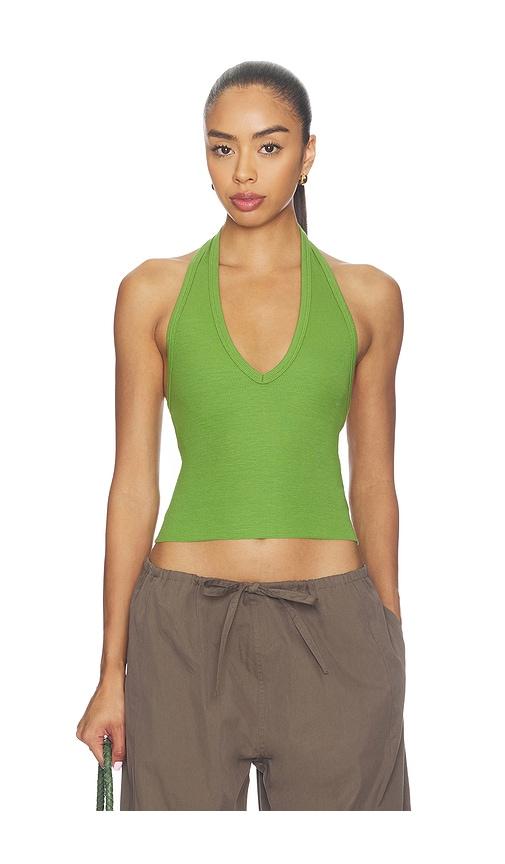 eterne cropped halter top in green. - size l (also in xl)