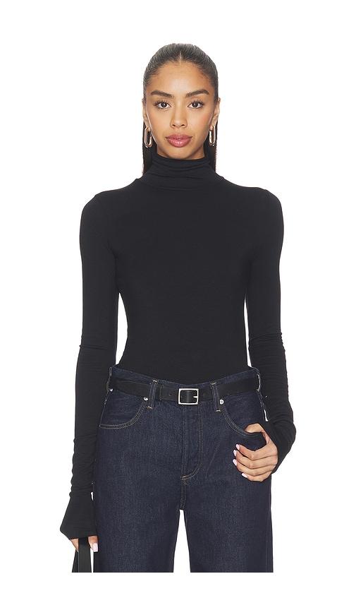 eterne fitted turtleneck top in black. - size l (also in m, s, xl)