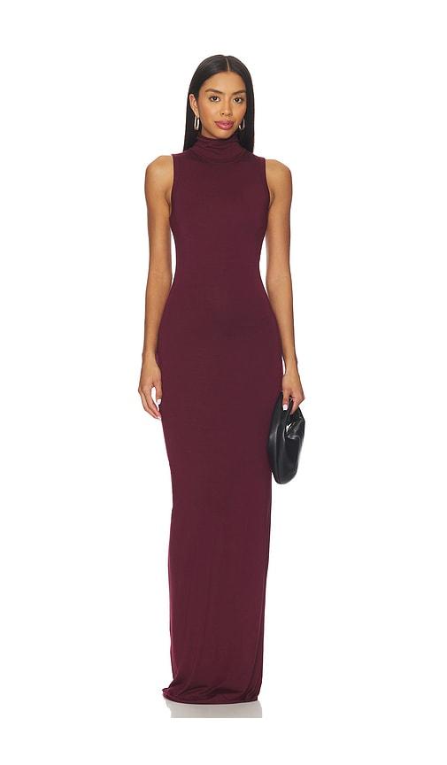 eterne harlow soft jersey maxi dress in wine. - size l (also in m, s, xs)