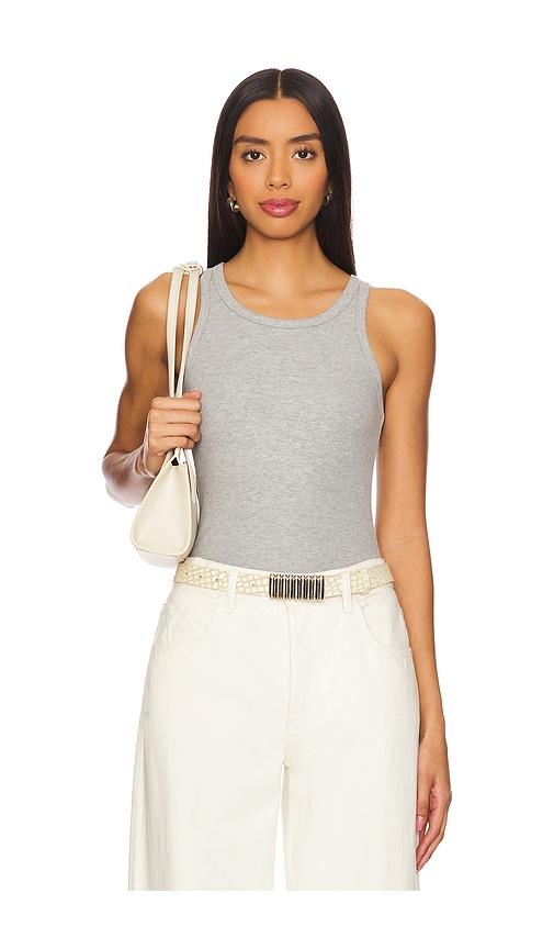eterne high neck fitted tank top in grey. - size l (also in s, xl, xs)