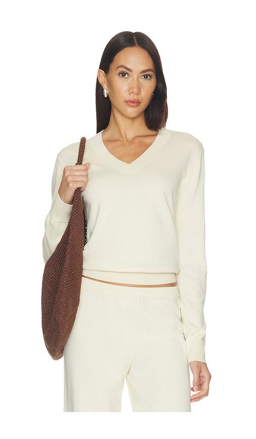 eterne lennox cotton cashmere sweater in cream. - size l/xl (also in m/l)