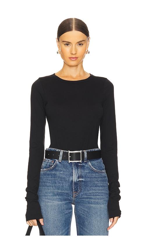 eterne long sleeve baby tee in black. - size s (also in xl)