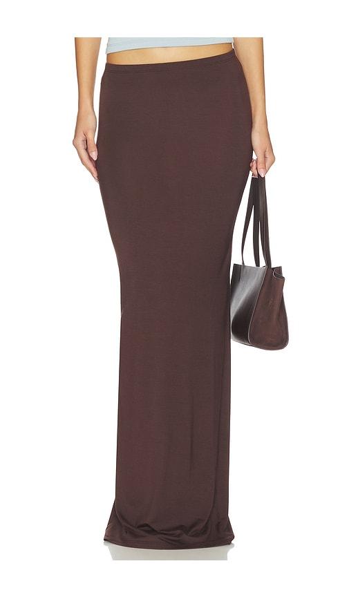 eterne maxi soft jersey skirt in brown. - size l (also in s, xl, xs)