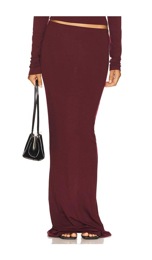 eterne maxi soft jersey skirt in wine. - size s (also in xs)