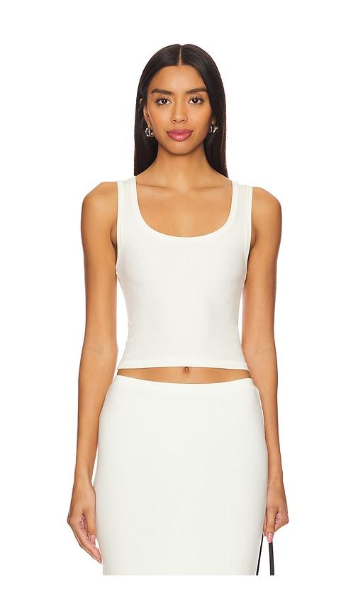 eterne square neck tank top in cream. - size s (also in xl)