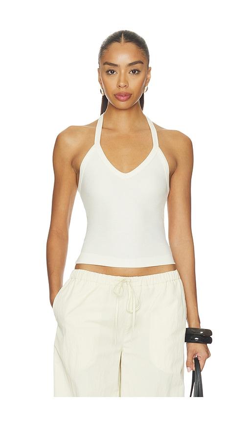eterne v-neck racerback tank in cream. - size l (also in xl)