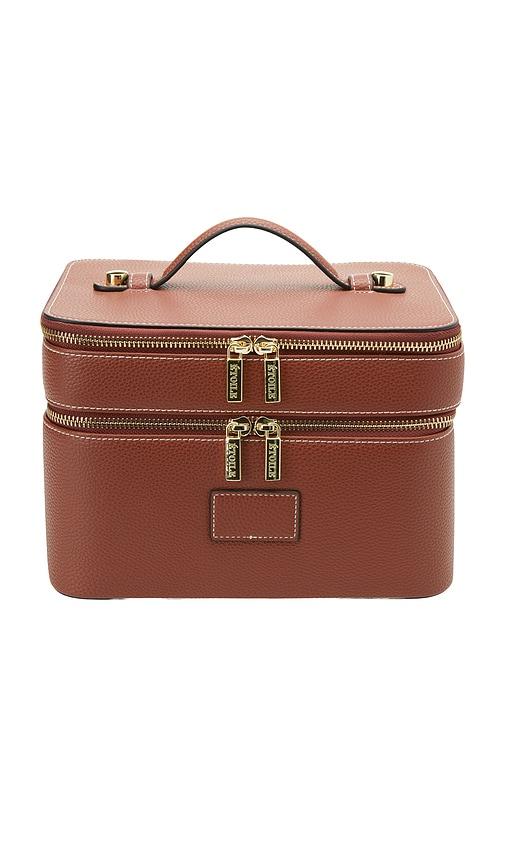 etoile collective duo vanity case in ginger brown.