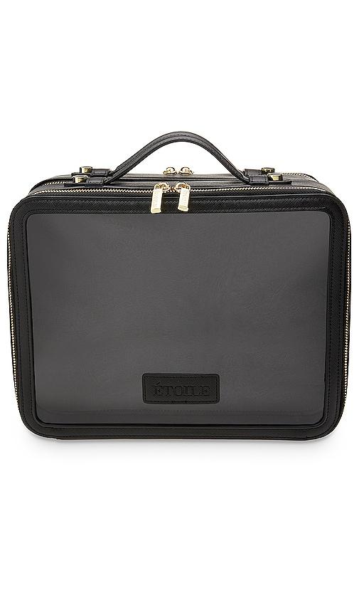 etoile collective large twin cosmetic case in black.