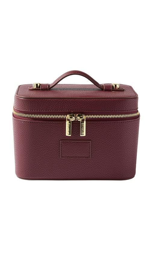 etoile collective mini vanity case in burgundy.