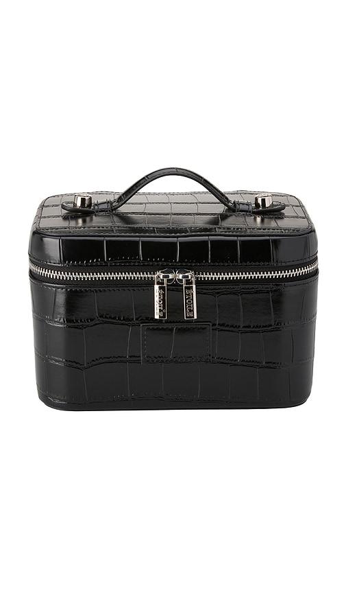 etoile collective mini vanity case in noir croc.