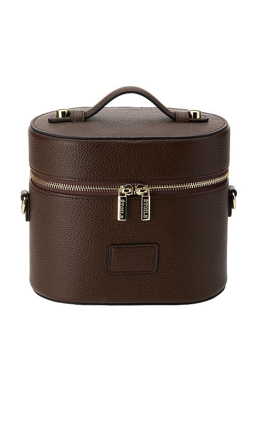 etoile collective oval toiletry case in espresso.