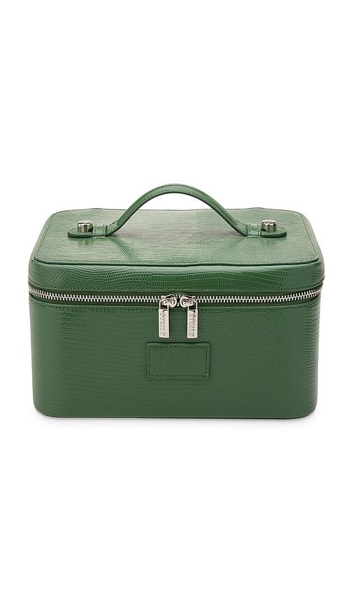 etoile collective vanity case in moss lizard print.