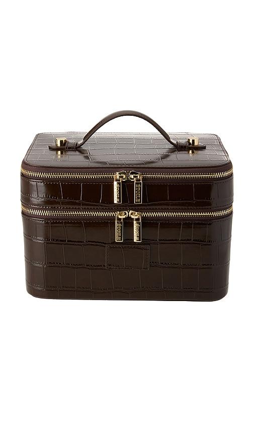 etoile collective x revolve duo vanity case in espresso croc.