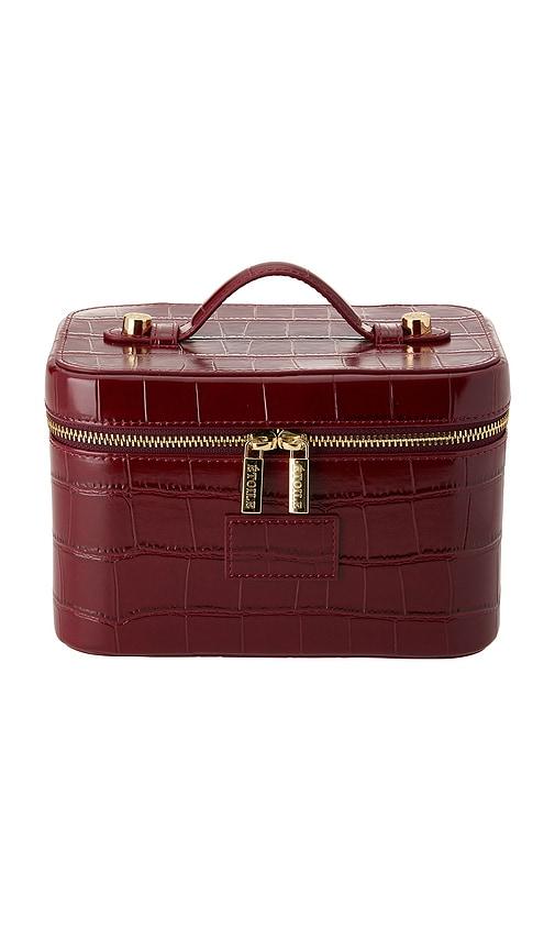 etoile collective x revolve mini vanity case in burgundy croc.